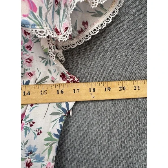 Gap Long Floral Dress Size Small Petite Coquette Feminine Romantic Lace Pink - Picture 4 of 9